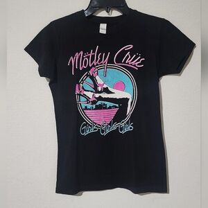 🎀Tultex Motley Crue Black Tee with Pink and Blue Girls Girls Girls Small🎀